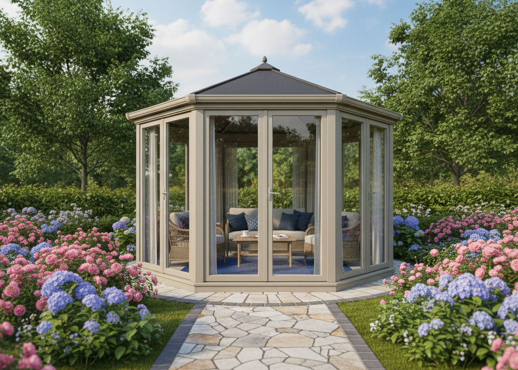 آلاچیق UPVC در باغ، ویلا، حیاط و فضاهای عمومی